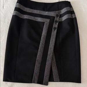 Karen Millen Elegant Black and Gray Pencil Skirt
